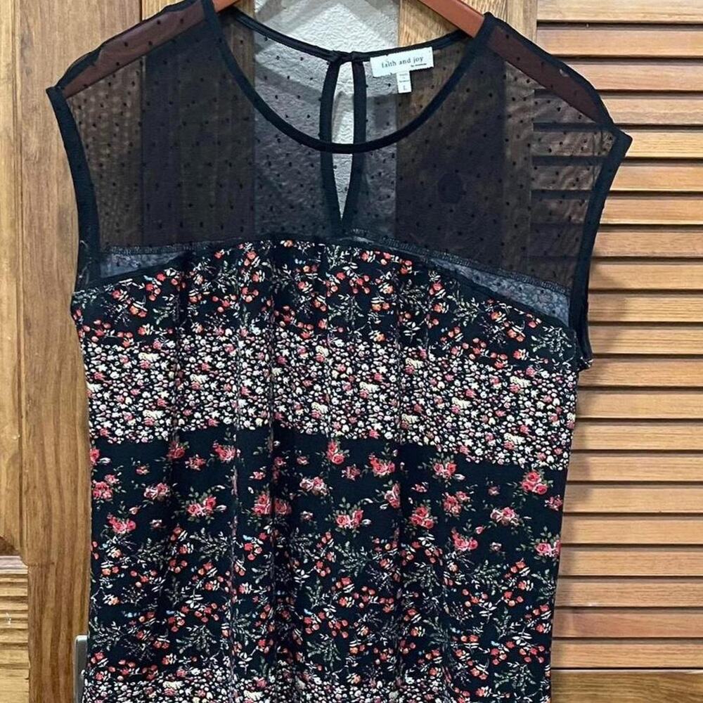 Black mesh top blouse